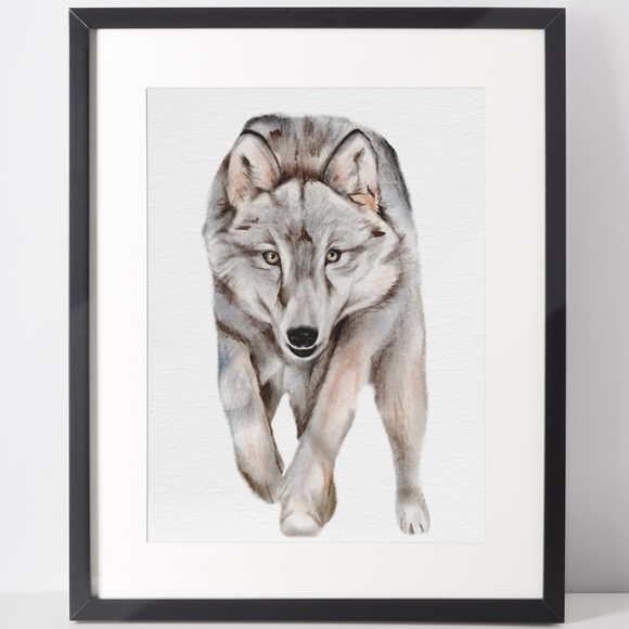 Wall Art Watercolor Wolf Poster Print Unframed - Picture 2 of 6